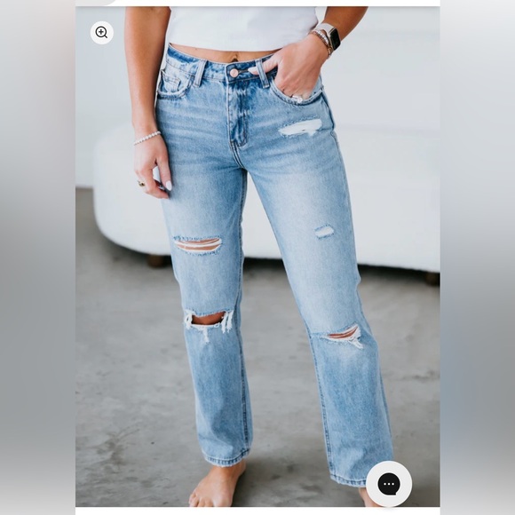 loveret Denim - women’s distressed straight leg  jeans